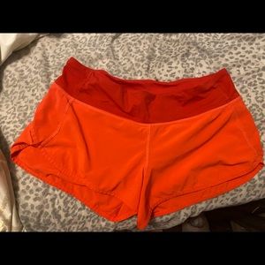 orange lululemon shorts size 6